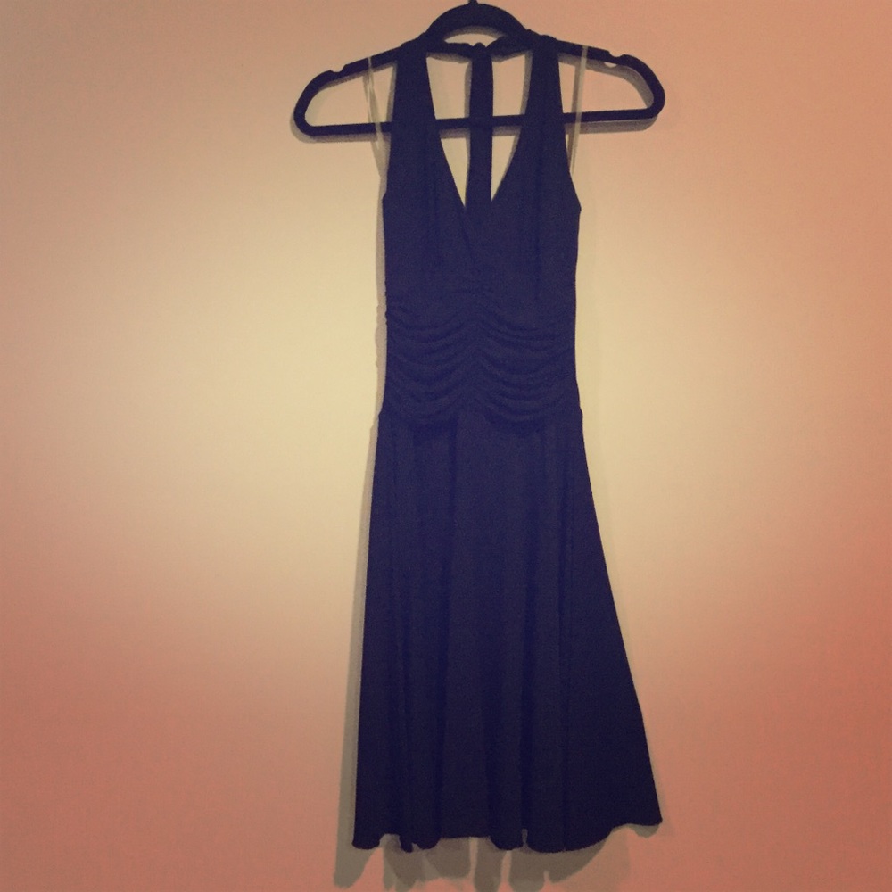 🏆HP🏆 Tie Neck Formal Black Halter Dress
